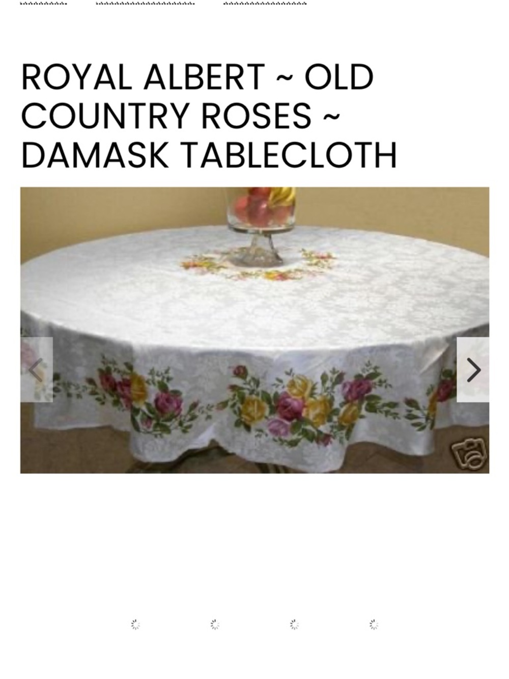 Royal Albert Old Country Roses Round  Tablecloth 68” or topper for larger table